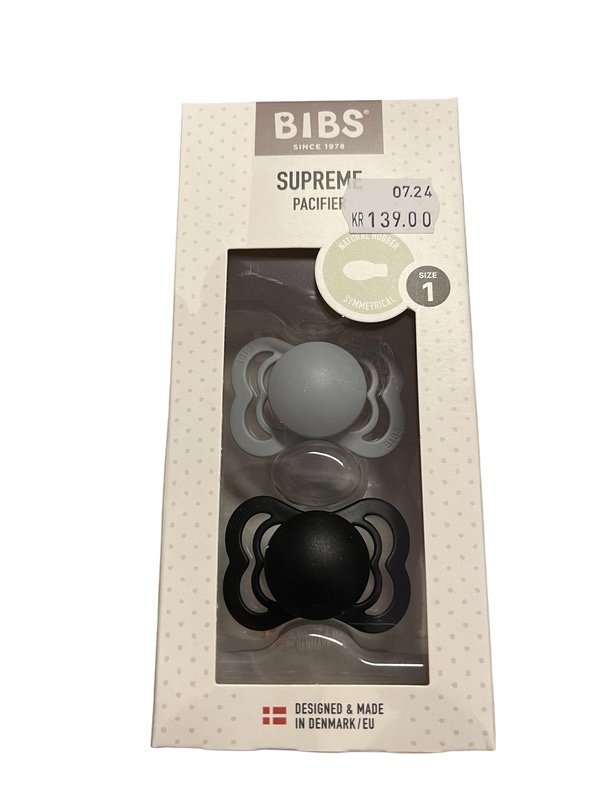 Bibs Smokk Supreme 2Pk  Cloud/Black Natural Rubber Symmetrical Size 1 Cloud/Black - Bibs