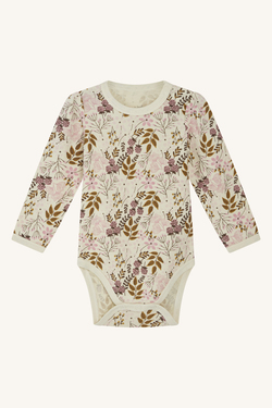 Hust&Claire body med blomsterprint, bambus ull 3775 Orchid - Hust & Claire