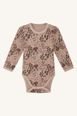 Hust&Claire body med blomsterprint, bambus ull 3750 Rose Cloud - Hust & Claire