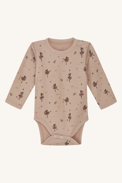 Hust&Claire body med ballerina/leker, bambus ull 3750 Rose Cloud - Hust & Claire