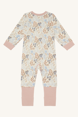 Hust&Claire pysjamas med blomsterprint, bambus ull 4112 cloud blue - Hust & Claire