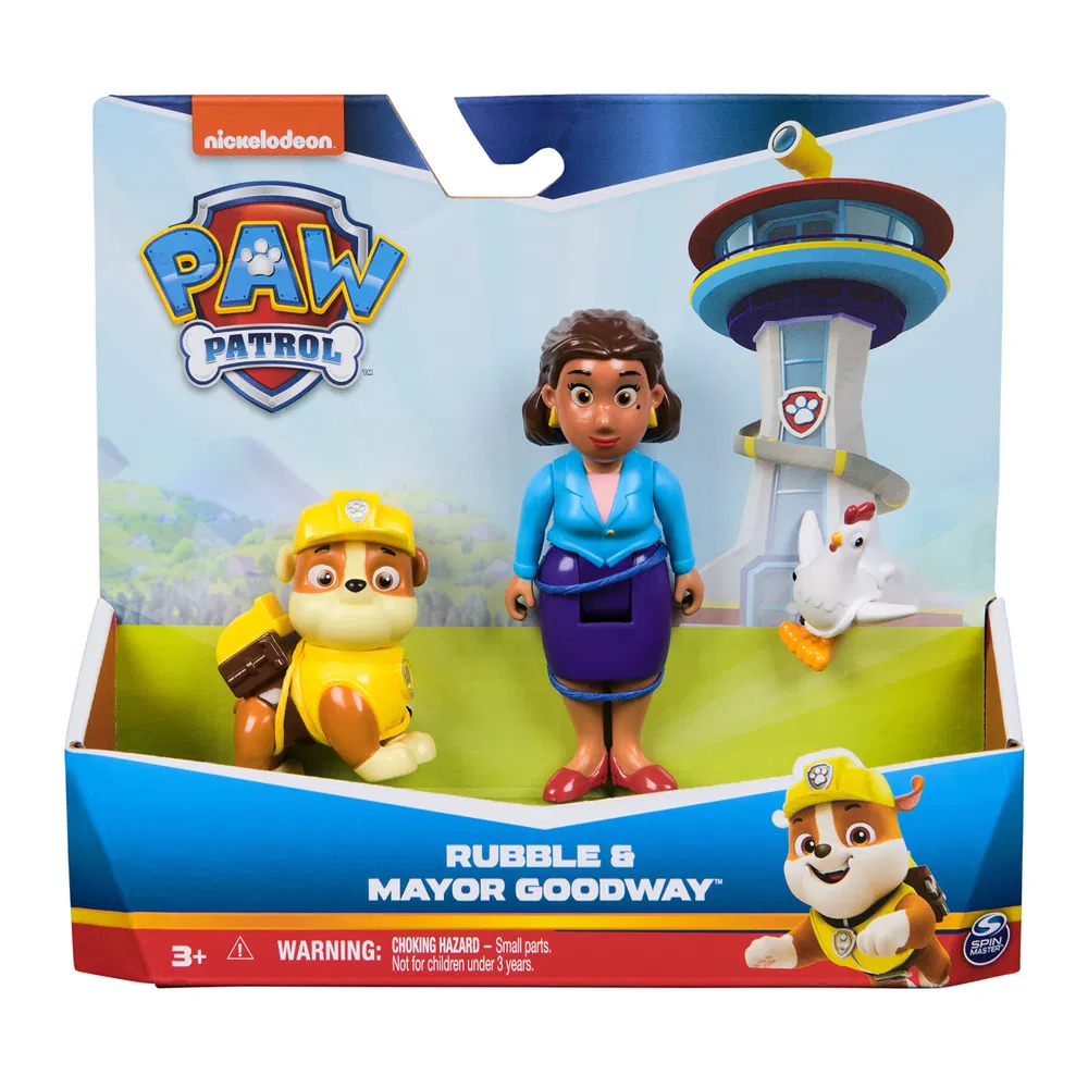 Paw Patrol Hero Pup Characters Pack Rubble & Mayor Goodway - Paw Patrol