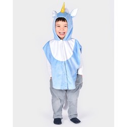 MINI CAPE UNICORN BLUE 86-110 CL 1-4 YEARS blue unicorn cape - Karneval