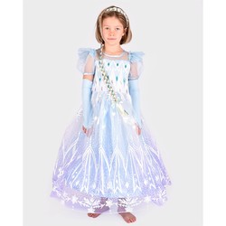 DRESS PRINCESS BLUE FROZEN 134-140 CL 8-10 YEARS Prinsesse - Karneval