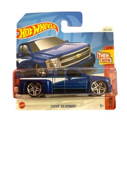 Hot Wheels 1:64 Chevy Silverado 3/10 Then and now Mørk blå - Hot Wheels