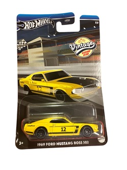 Hot Wheels Vintage 1:63 1969 Ford Mustang Boss 302 3/5  Gul - Hot Wheels