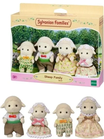 Sylvanian Families Sauefamilie - 4 figurer sheep family - Sylvanian families