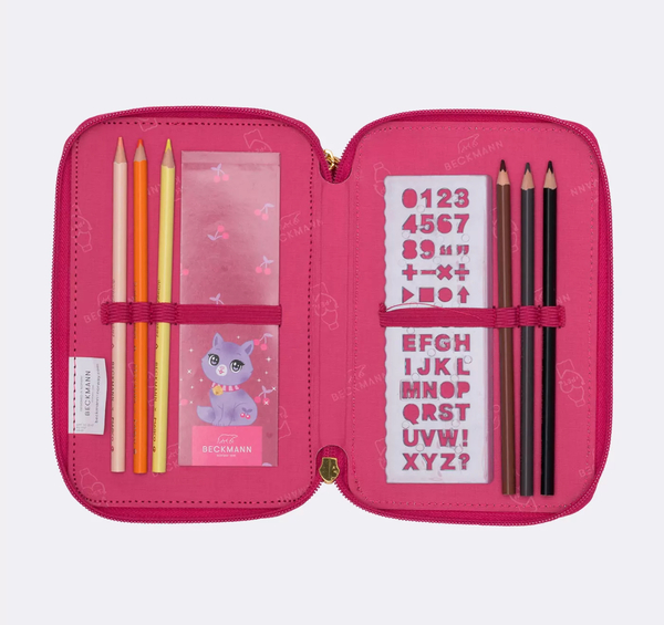 Beckmann Trelags pennal med innhold, Cherry Cherry - Beckmann