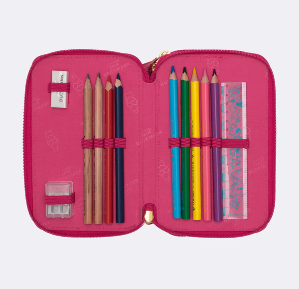 Beckmann Trelags pennal med innhold, Cherry Cherry - Beckmann