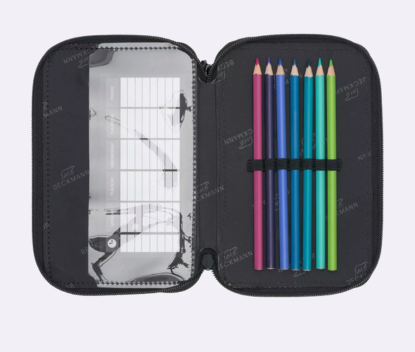 Beckmann Trelags pennal med innhold, Black Black - Beckmann