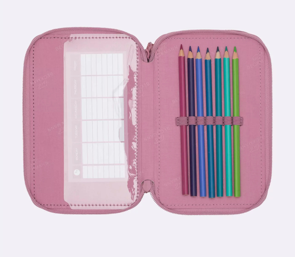 Beckmann Trelags pennal med innhold, Pink Pink - Beckmann