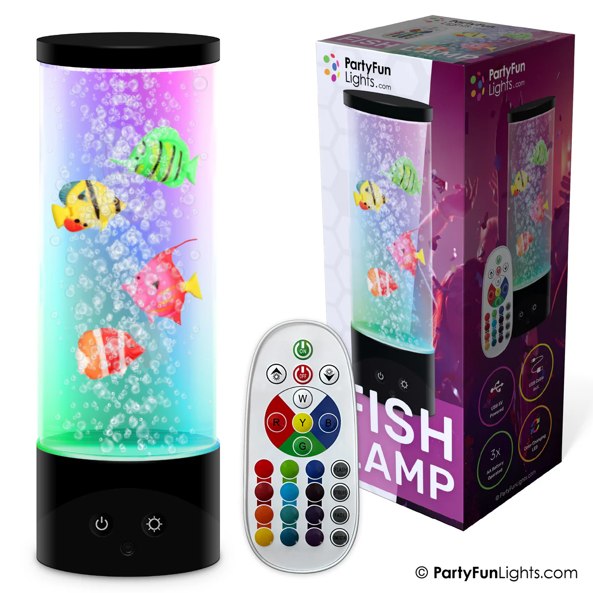 Fish Lamp H: 28cm Fiskelampe - Musikk og disco