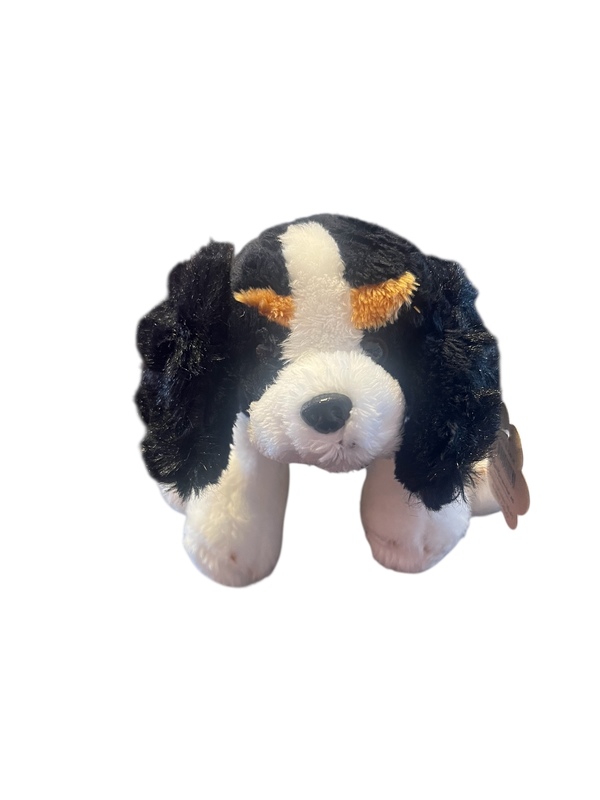 TINKA HUNDEVALP kosebamse 14cm Kvit med Svart rygg - Tinka