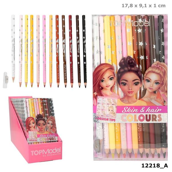 TOPModel Fargeblyantsett, hud- og hårfarger skin and hair colours - Top Model