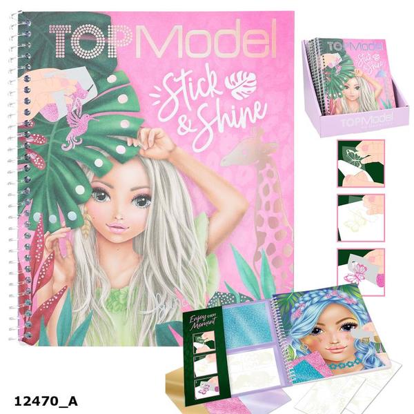 TOPModel Fargeleggingsbok stick & shine Rosa - Top Model