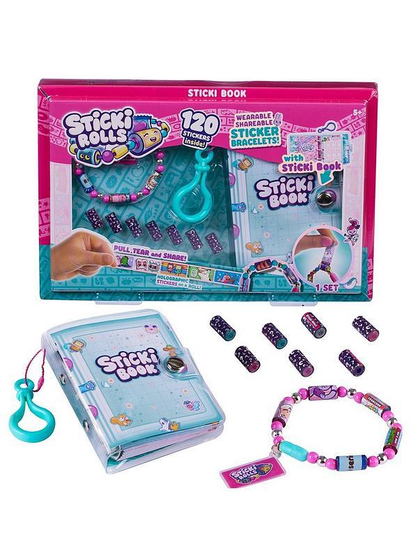 Sticki rolls Sticki books - Bærbart og delbart klistermerkearmbånd + kolleksjon Sticki Book  Assortert - Hobby