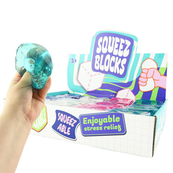SQUEEZE BLOCKS SUGAR 6cm assortert farge - Fidget Toys