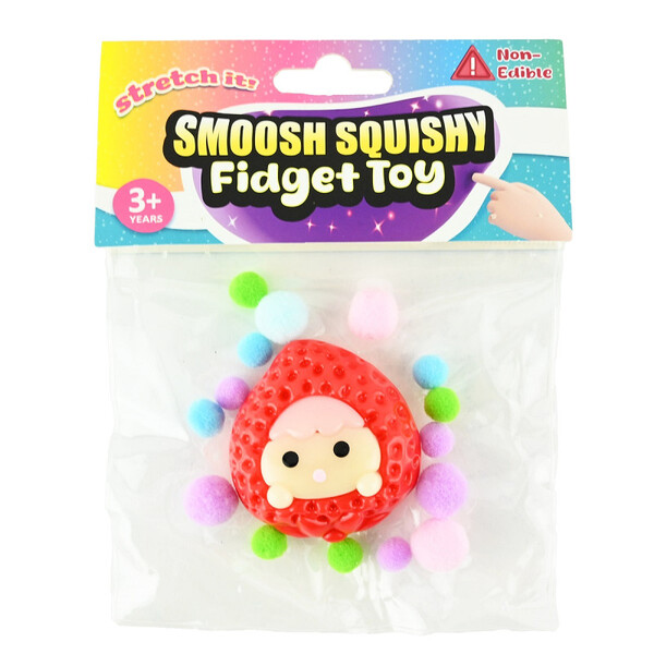 SMOOSH SQUISHY STRAWBERRY 45g Raud - Fidget Toys