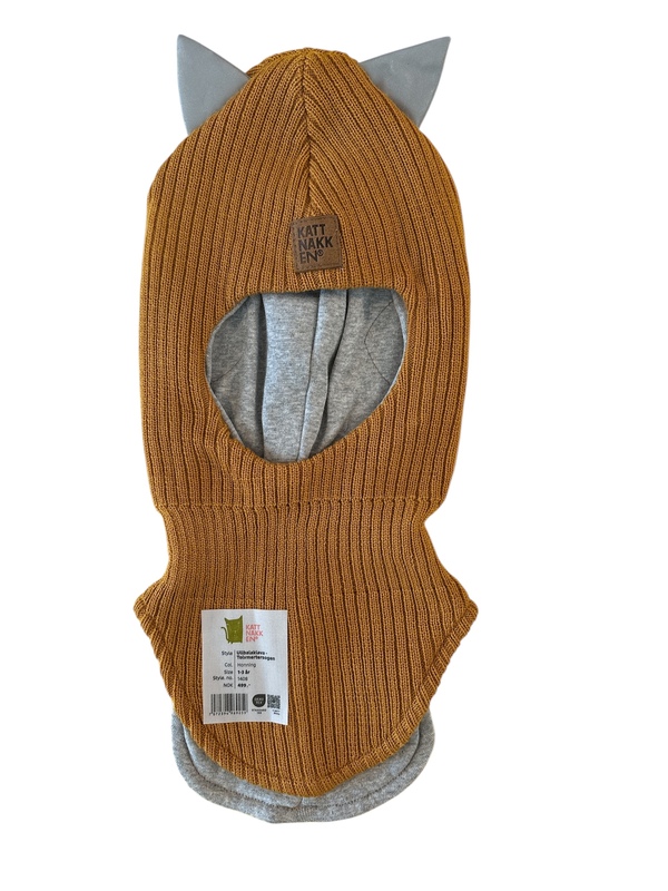Kattnakken Balaklava Merinoull barn Honning - Kattnakken