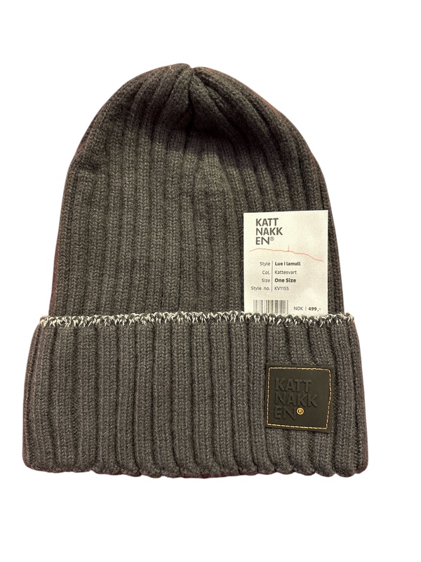 Kattnakken Lue i lamull   One Size junior/vaksen Kattesvart - Kattnakken