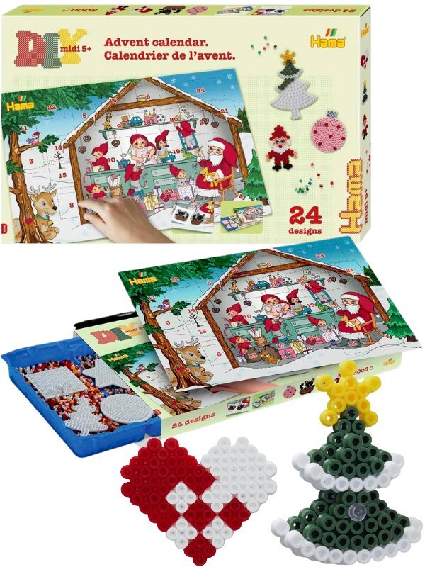 Hama Midi Julekalender med 5000 perler og tilbehør advent kalender - Adventskalender