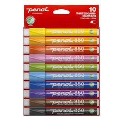 Penol 850 Whiteboard Tusjer Bright, 10-pakning med skrå spiss 2-5 mm Whiteboard markers 10 Pk - Penol