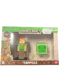 MINECRAFT 3D 6 CM FIGURE 2 PACK WINDOW BOX ASST Toppeez 2 - Minecraft