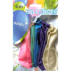BALLONGER METALLIC PASTEL 10 PK METALLIC PASTEL - Tinka